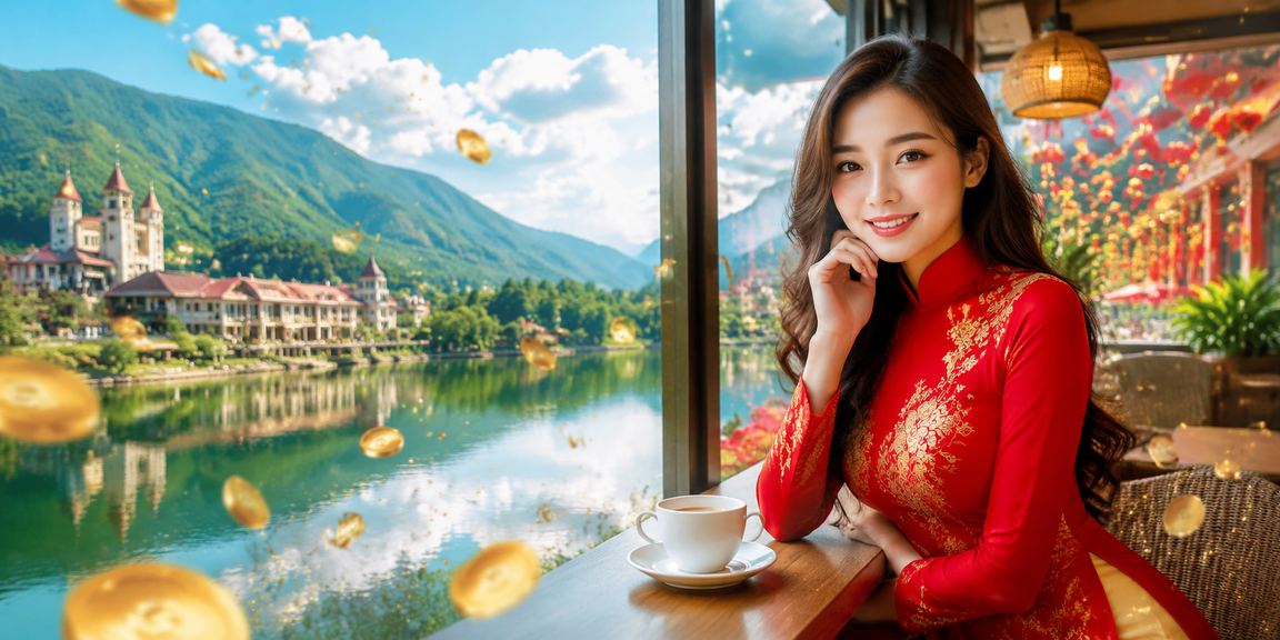 Người phụ nữ mặc áo dài tại Sapa trải nghiệm xổ số và giải trí trực tuyến